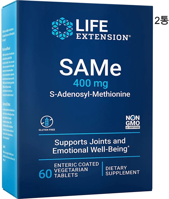 라이프익스텐션 SAMe S-아데노실 메티오닌 400mg 60정, 2개 - 쿠팡