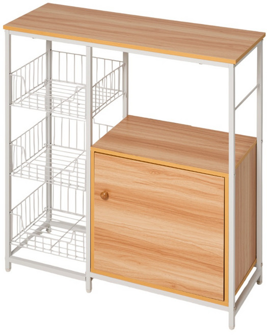 【品樂生活】原木風三板一櫃 中島櫃 TD080-3 層架款, 三板一櫃 層架款