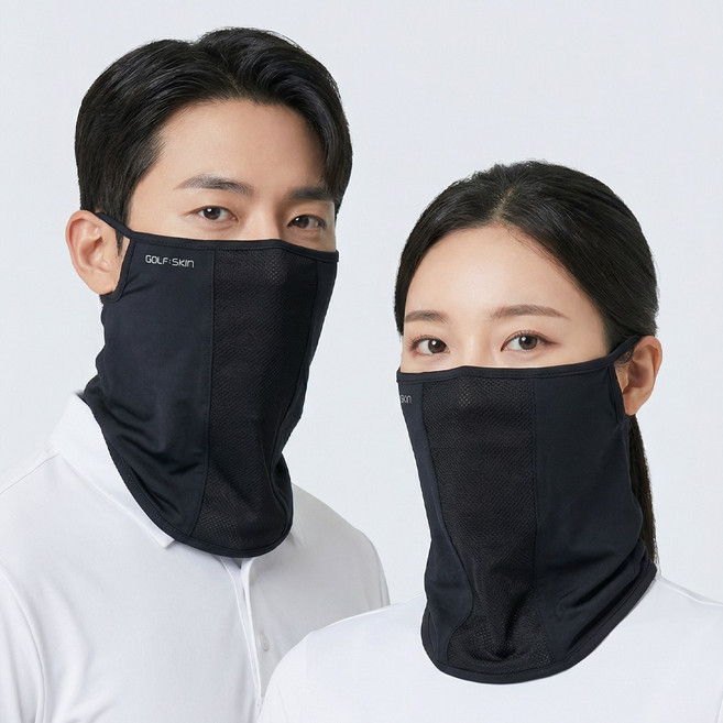자외선차단 스포츠 쿨링 골프 마스크, 블랙, 1개