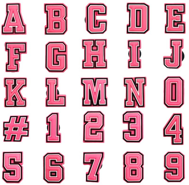 젤리포크 알파벳 핑크 이니셜 숫자 말문구 이름 단어 글자 파츠 참 신발 악세사리 실내화 꾸미기