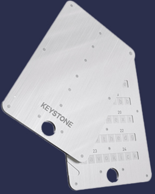 키스톤 타블렛 플러스 암호화폐 콜드월렛 복구코드 니모닉 백업 보관함 비트코인 시드 스틸 Mnemonic, 1개