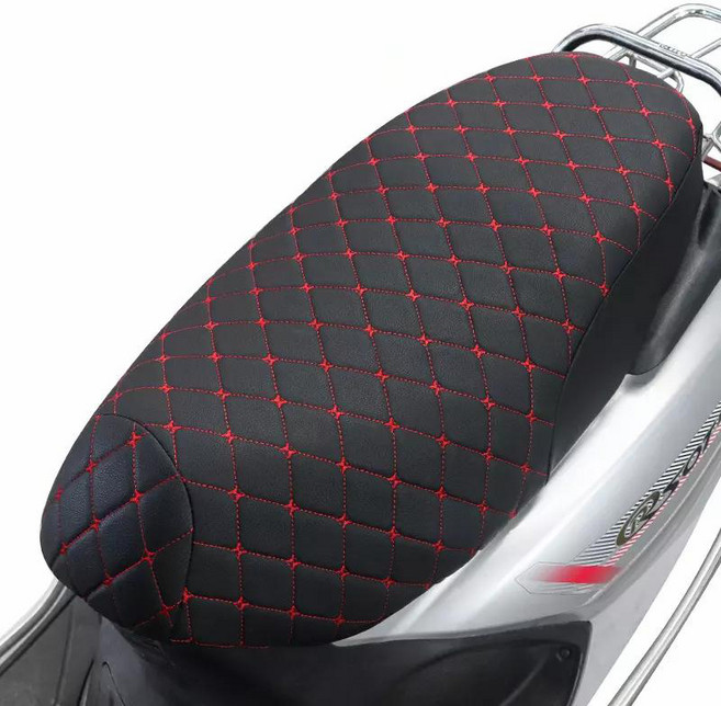 SEAMETAL 오토바이시트 방수 시트보호 커버 PU가죽 오토바이 퀼팅 시트커버 사계절사용, 1개, 블랙