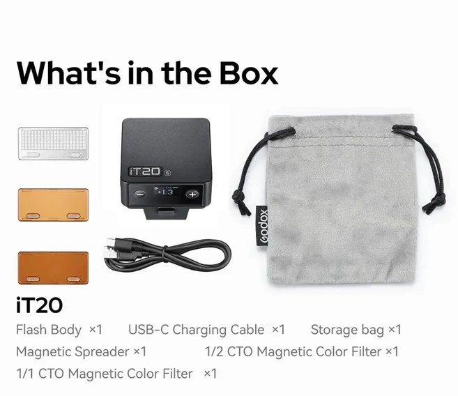 고독스 IT20 C/N/S/F/O 터치스크린 포켓 플래시 TTL 2.4G 무선 온카메라 (캐논 호환 소니 니콘 올림푸스, 03 Godox iT20 Black, 05 For Canon