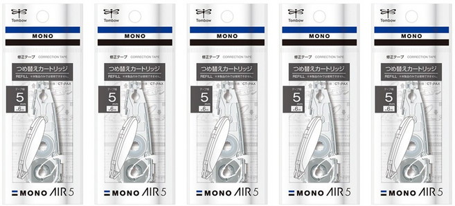 톰보우 모노 에어 펜 타입 수정 테이프, 리필, 5개