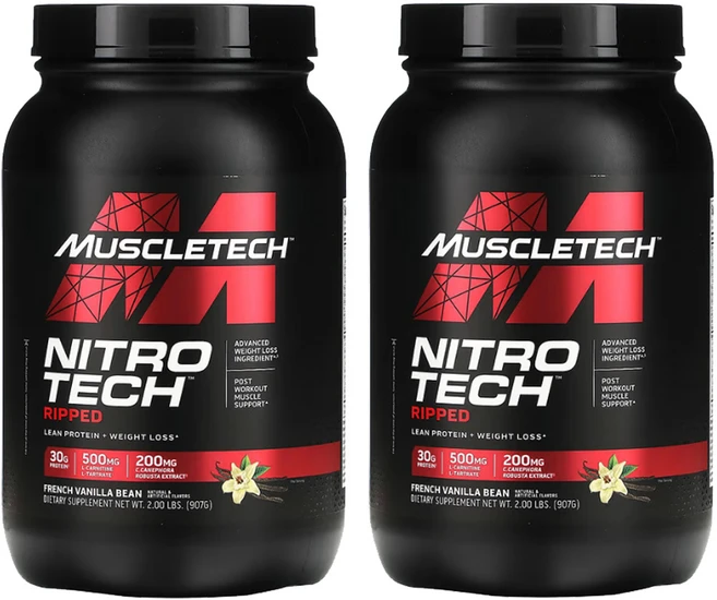 머슬테크 니트로테크 립드 프로틴 분리유청단백질 단백질가루 WPI 바닐라 907g2통, 907g - 쿠팡