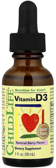 차일드라이프 에센셜스 키즈 비타민D3 액상 베리맛 30ml 비타민E 함유, 1개 - 쿠팡