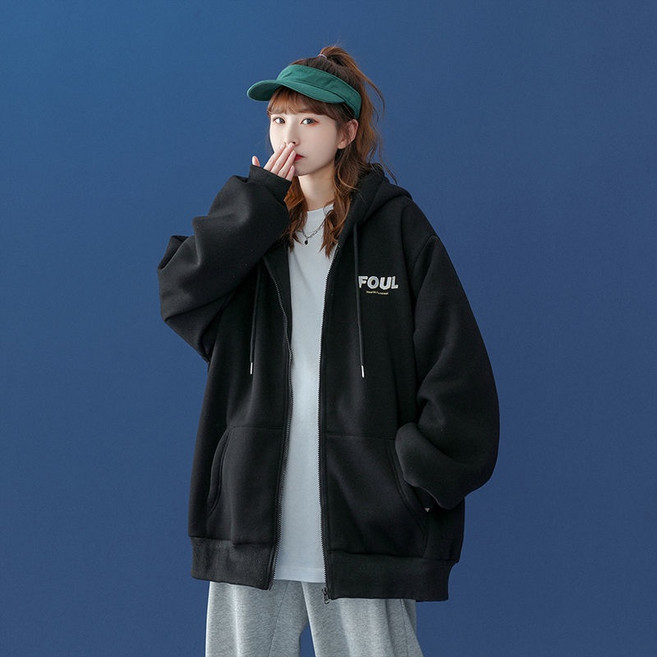 衛衣 2023 新款春秋連帽外套女寬鬆韓版棒球服百搭衛衣