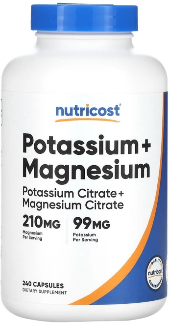 Nutricost 칼륨 + 마그네슘 캡슐 240정, Nutricost 칼륨  마그네슘 캡슐 240정, 1개 - 쿠팡