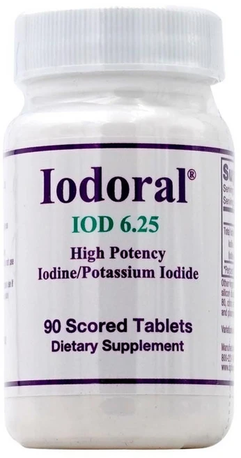 옵티목스 아이오도랄 Iodoral IOD 6.25 요오드 포타슘 요오드화물 타블렛 90정, 120정, 1병 - 쿠팡
