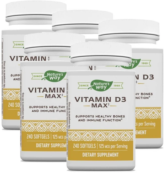 네이처스웨이 비타민D3 맥스 소프트젤 Nature's Way Vitamin D3 Max, 240정, 5개 - 쿠팡