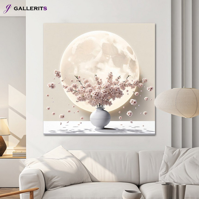 갤러리츠 벚꽃 달항아리 액자 거실 인테리어 돈들어오는 꽃 그림 집들이선물, P516-2-벚꽃 달항아리