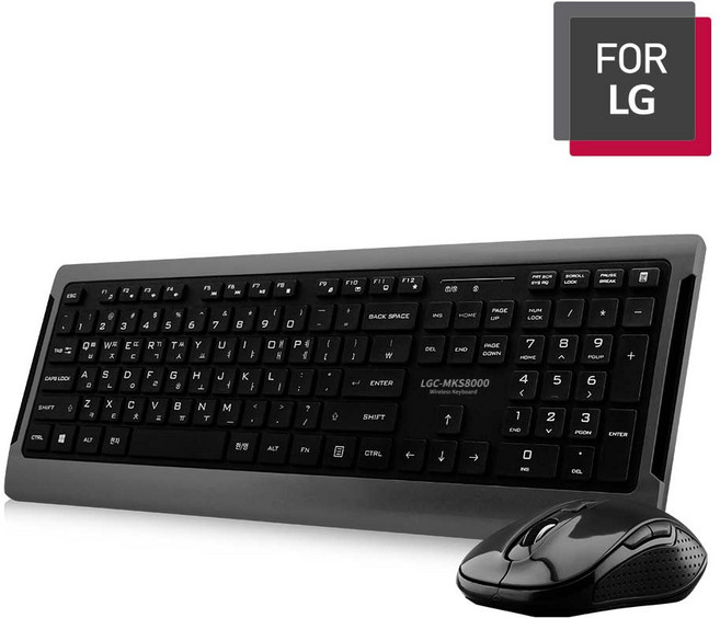 For LG 무선키보드마우스세트 MKS-8000 (키스킨포함), 일반형, Black, 블랙