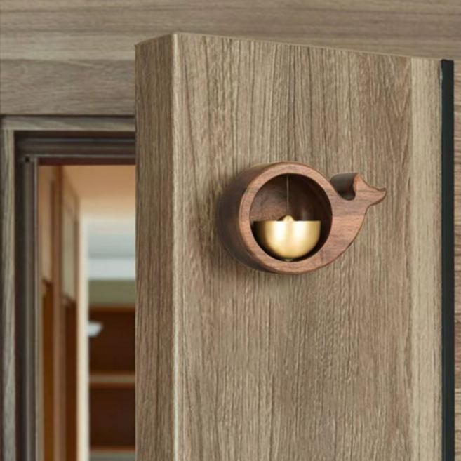 가정용 북유럽 감성 고래 모양 입구 문종 나무 초인종, 6*9cm