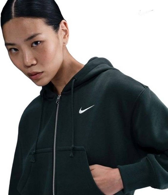 나이키 스포츠웨어 의류 피닉스 플리스 후리스 여성 루즈 집업 크롭 후드 HV2427-390 No.1740726