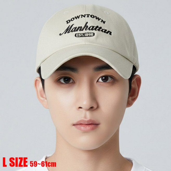 [국산] 베이직엠 빅사이즈 사계절 야구모자 볼캡 DOWNTOWN