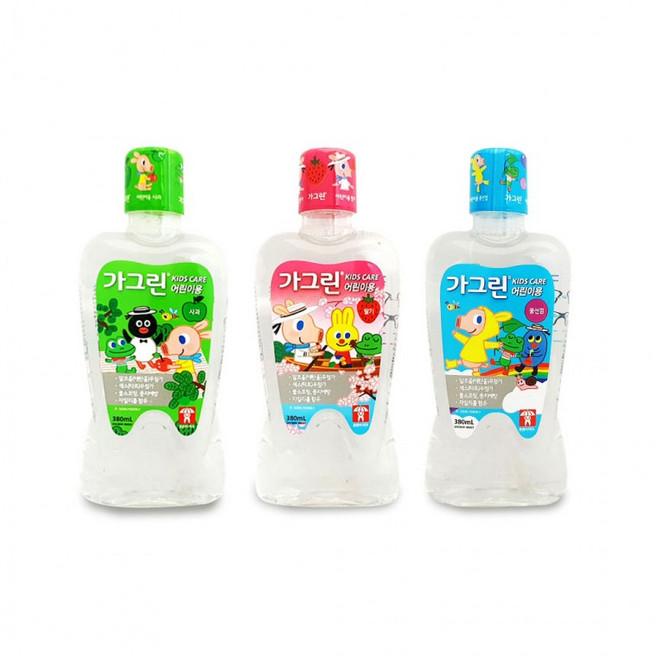 동아제약 가그린 어린이 380ml 사과 딸기 풍선껌 키즈, 1개, 상세페이지 참조g, 가그린 어린이용380ml 사과