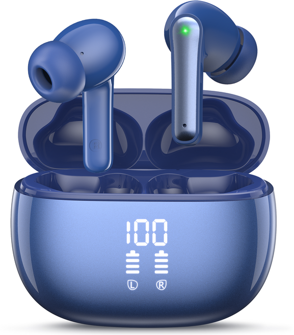 KONLI 노이즈 캔슬링 커널형 무선 블루투스 이어폰 방수, 블루, T12