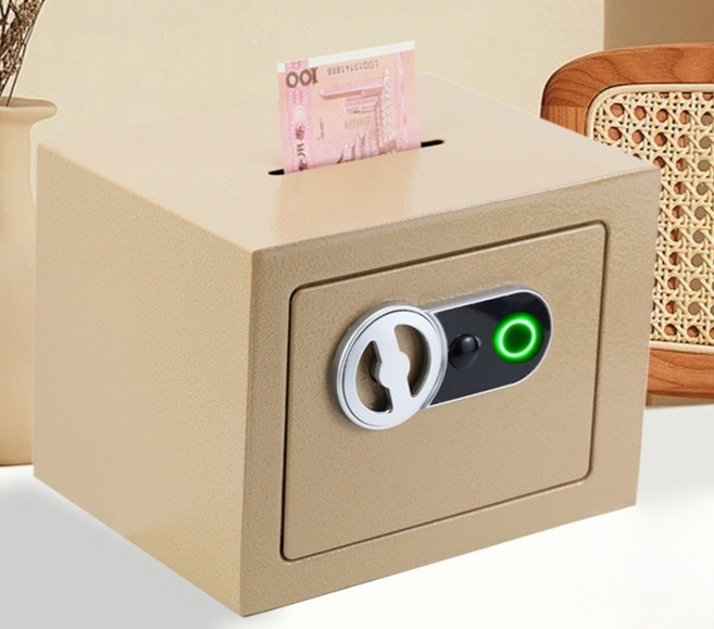 가정용 미니금고 소형 차량용 투입식 간이 저금통, 01.골드-기계식키