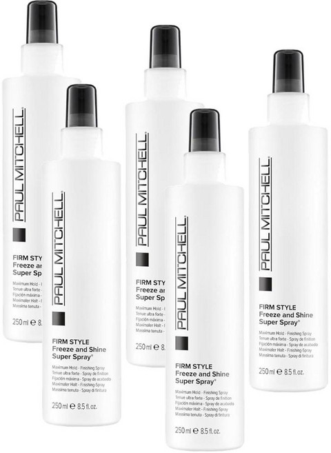 폴미첼 펌 스타일 프리즈 앤 샤인 슈퍼 헤어 스프레이 맥시멈 홀드 Paul Mitchell Firm Style Freeze and Shine Super Hairspray, 5개, 250ml