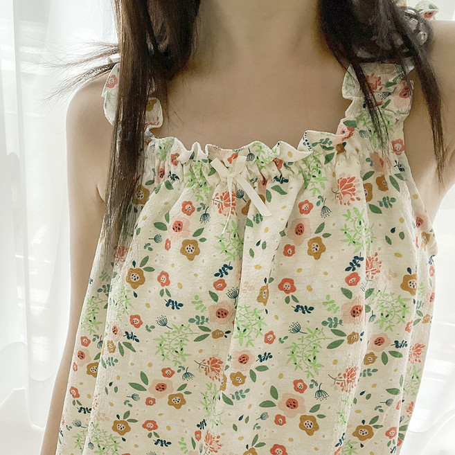 엘라운지 캡내장 셔링 44-88 빅사이즈 원피스 홈웨어 잠옷