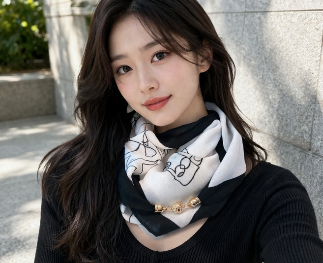 흘러내림 없는 자석 고정 스카프 리프라온