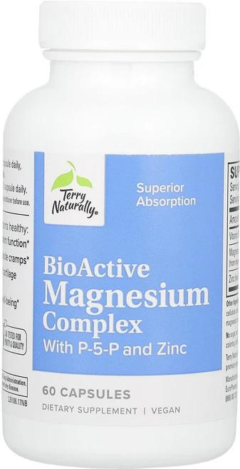 Terry Naturally BioActive 마그네슘 복합체 P-5-P 및 아연 함유 캡슐 60정, Terry Naturally BioActive ..., 1개 - 쿠팡