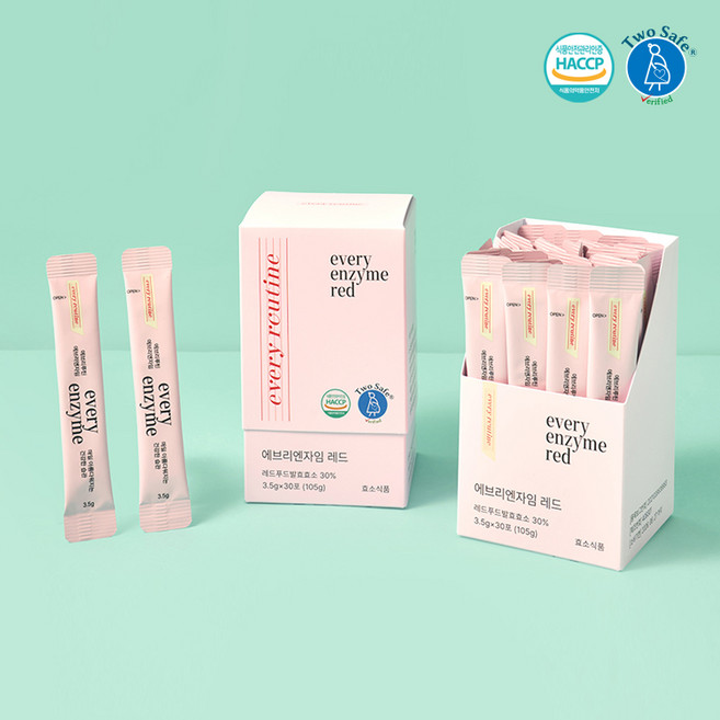 에브리루틴 에브리엔자임 레드 효소 베리맛 30포, 1박스, 105g