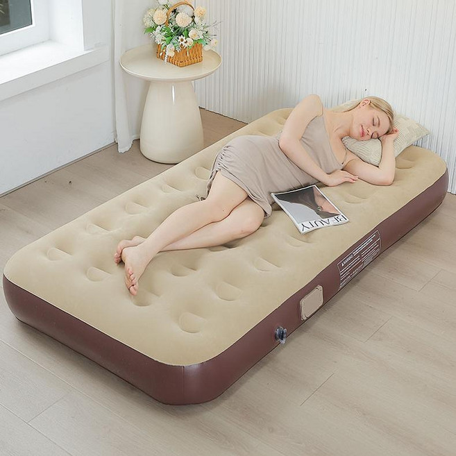 laderive 캠프 에어 매트리스 내장형 자동펌프 자동 충배기 매트리스, 노란색