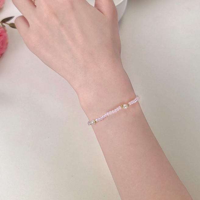 초콜리트쥬얼리 토리 13컬러 비즈 진주 골드볼 크리스탈 원석 핸드메이드 컬러 레이어드 팔찌