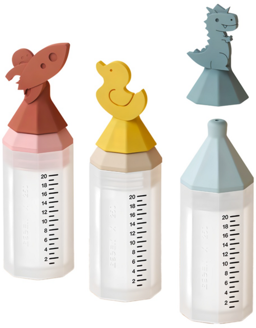 이크 실리콘 투약병 검정눈금 20cc, 3개, 1세트