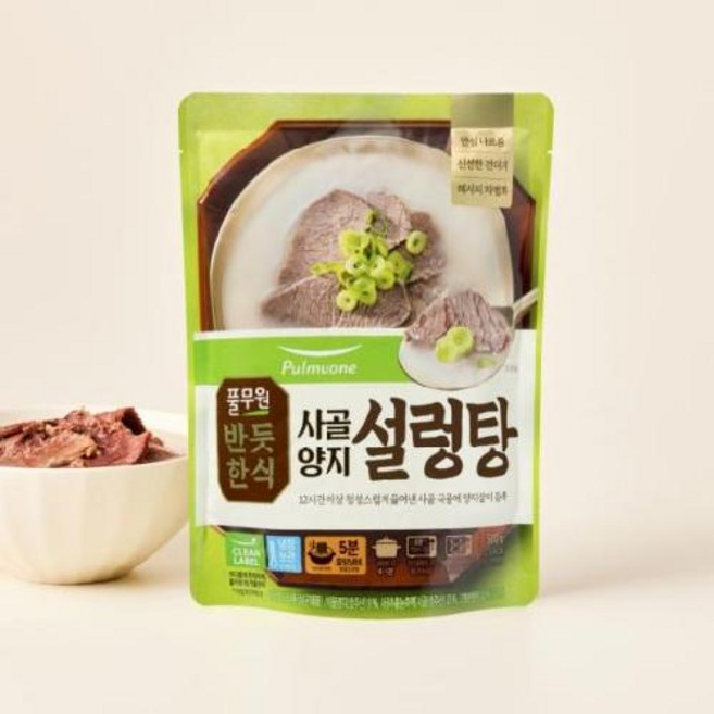 풀무원 반듯한식 사골양지 설렁탕, 4개, 500g