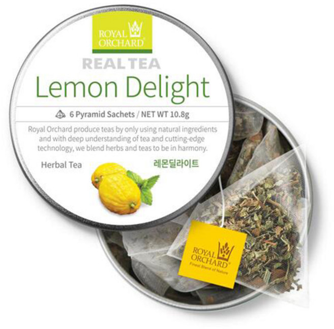 로얄오차드 레몬 딜라이트 실버틴 허브티 삼각티백, 1개, 6개입, 1.8g
