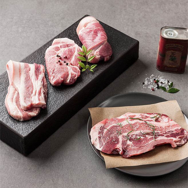 지리산 흑돈 버크셔k 흙돼지, 앞다리살 구이용 1kg, 1개