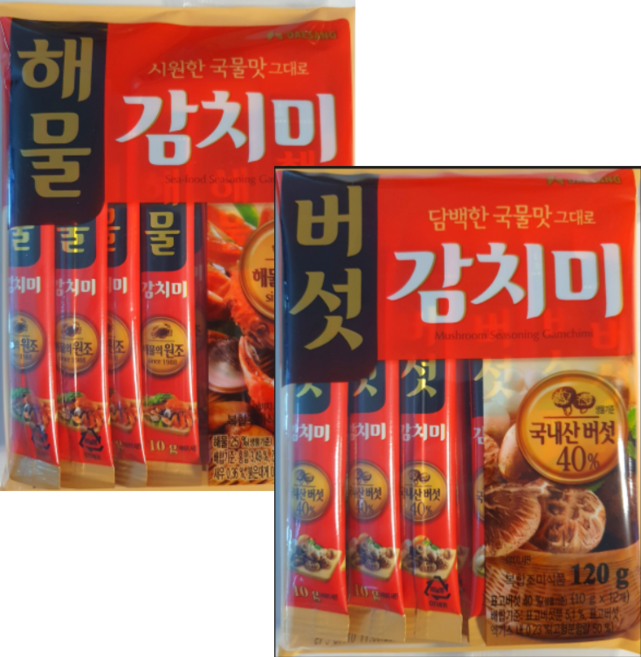 해물감치미120g + 버섯감치미120g 1세트/스틱형10g(대상 청정원), 120g, 1세트