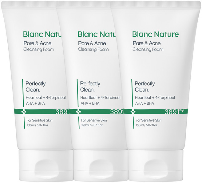 블랑네이처 여드름기능성 클렌징폼, 150ml, 3개