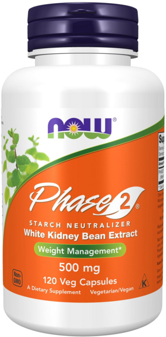 NOW Foods Phase 2白腎豆萃取物素食膠囊, 120顆, 1罐