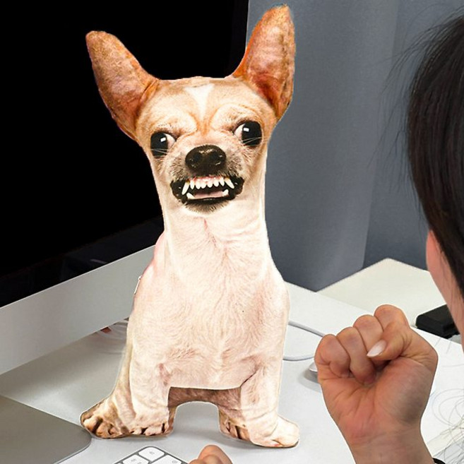 굴뚝강아지 으르르 치와와 인형 쿠션, 1개, 단일, 40cm