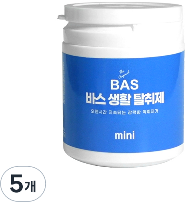 BAS 차량용 생활 탈취제 미니 베이비파우더향, 150g, 5개