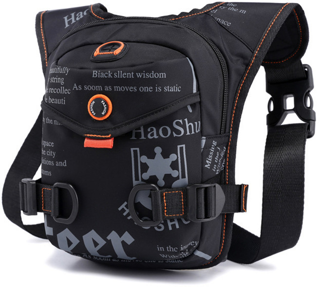 바르고 남성 바이크 싸이클 체스트 허벅지 숄더 레그 미니 크로스백, 블랙, 1개