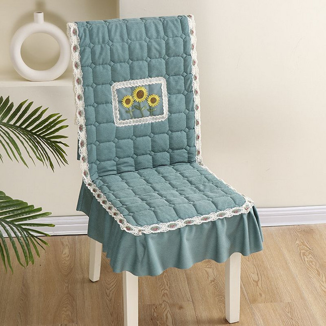 엘와이제이 일체형 북유럽 미끄럼방지 식탁의자커버, 그린, 1개