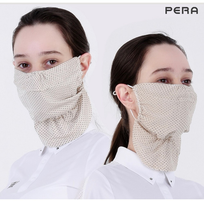 빅토리아 리버시블 도트망사 마스크, 베이지, 1개