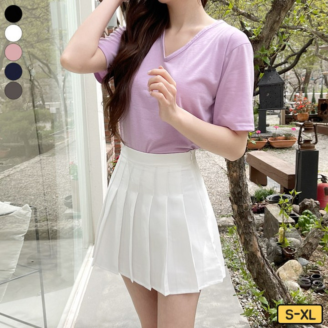 바비팩토리 여성용 테니스 플리츠 미니스커트 속바지 내장 골프웨어 치마 빅사이즈까지