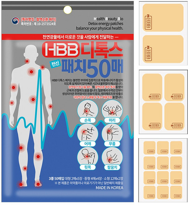 HBB 디톡스 전신 패치 50매, 50개, 1개입