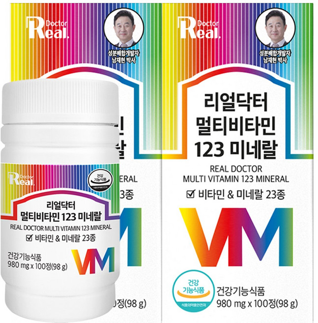리얼닥터 멀티비타민 123 미네랄 60정, 100정, 2개