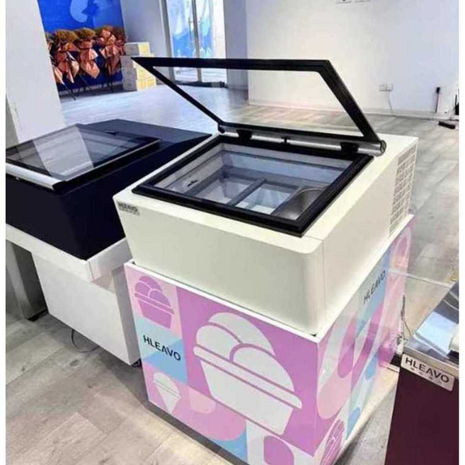 젤라또 냉동 쇼케이스 냉장고 유리 냉동고 대용량, 블랙 백도어