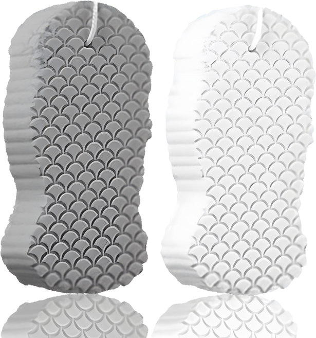 위싱 말랑말랑 부드러운 때밀이 스펀지, 1개, 2개입, 화이트+그레이