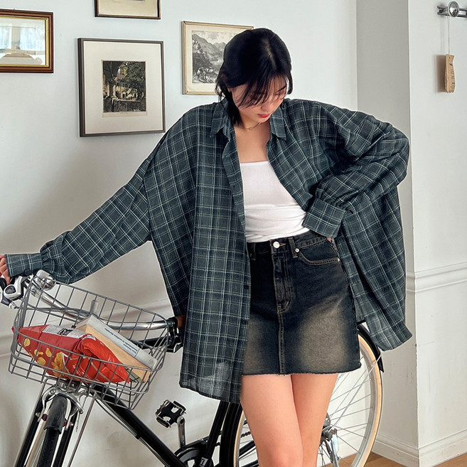 *리뷰BEST* [4XL] 크고이쁨/올핏 쿨 남방(체크) 2color