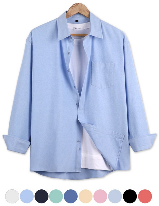 오버나인 남자 남성 루즈핏 옥스포드 남방 코튼 탄탄핏 셔츠