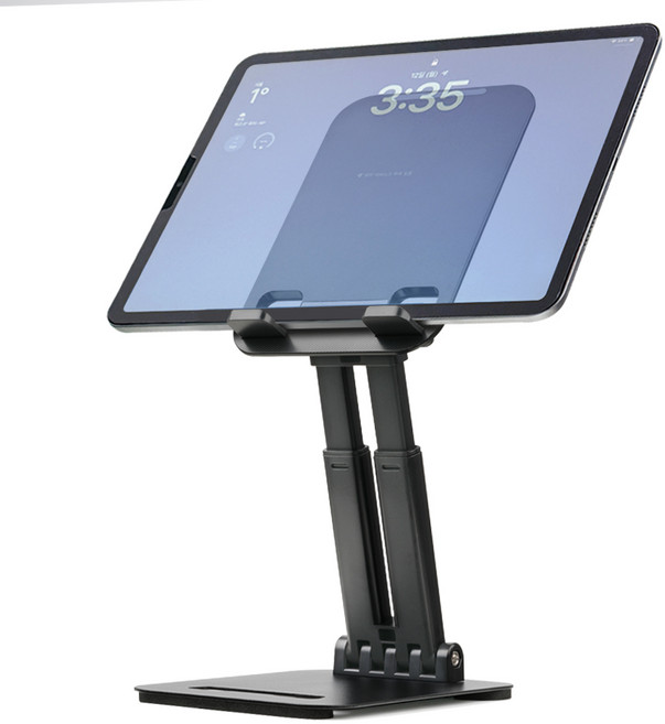 스위코 높이조절 접이식 태블릿 거치대, 1개, 블랙, ST-2
