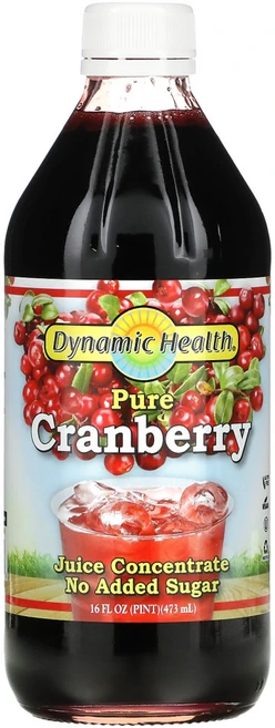 Dynamic Health Laboratories 퓨어 크랜베리 100% 농축 과즙 무가당 473ml(16fl oz) 1팩, 1개, 473ml - 쿠팡